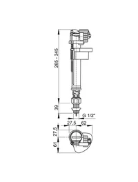 6190 Plutitor Alcaplast alim.de jos metal. A18 1/2 2