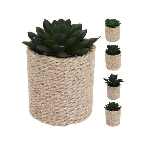 Floare artificială Suculentă în ghiveci 14x8cm, 4 modele