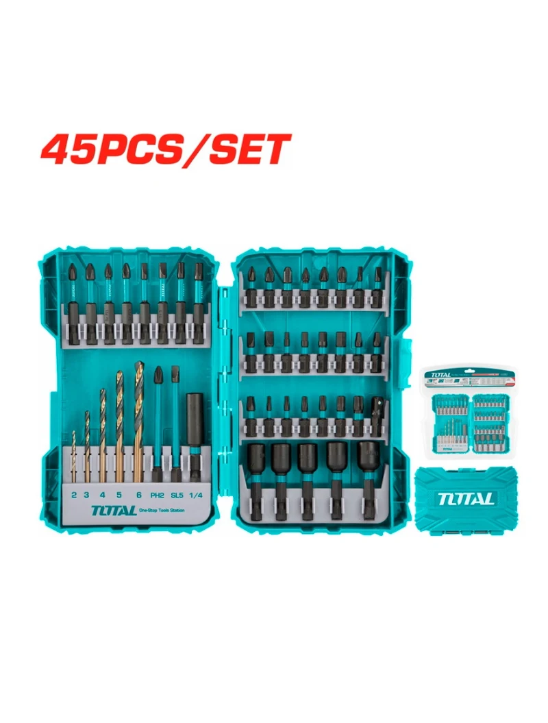 * Set biți impact cu burghii 45buc. TACSDL24502 Total 2