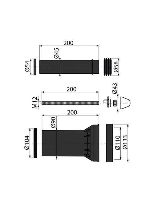 81145 Комплект для монтажа подвесного унитаза Alcaplast M900
