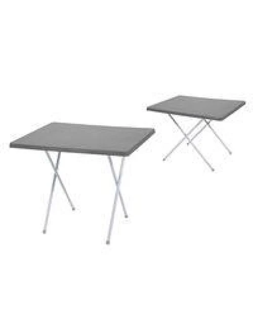 Masă pliantă 80X60cm, înălțime reglabilă 62-50cm, metal/plastic,gri