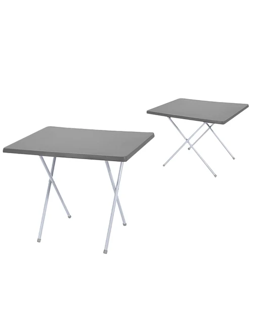 Masă pliantă 80X60cm, înălțime reglabilă 62-50cm, metal/plastic,gri