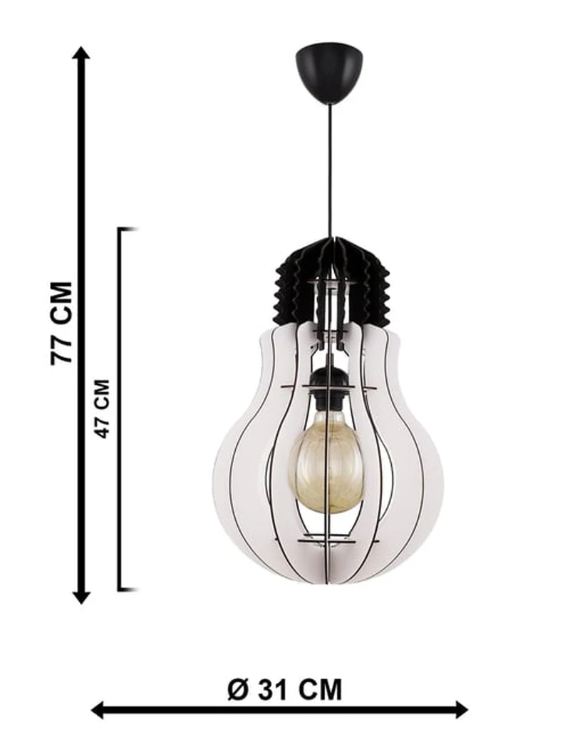 Lustră AMPUL 1xE27 White lemn Begusa 4