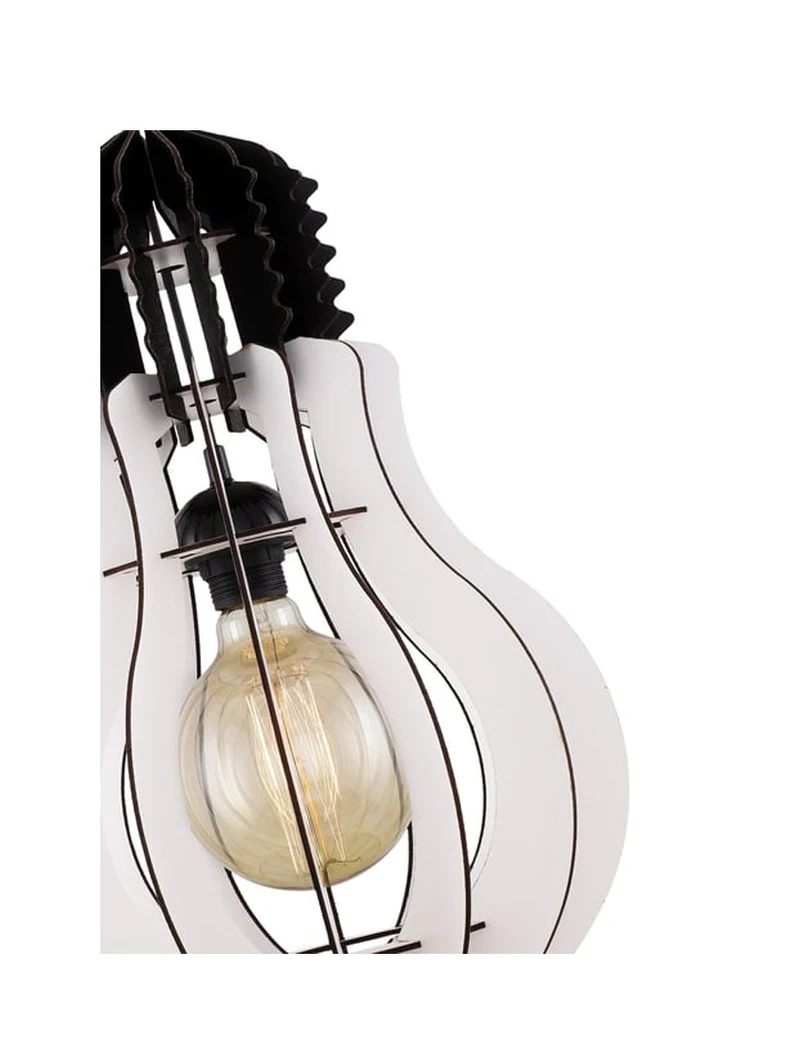 Lustră AMPUL 1xE27 White lemn Begusa 3