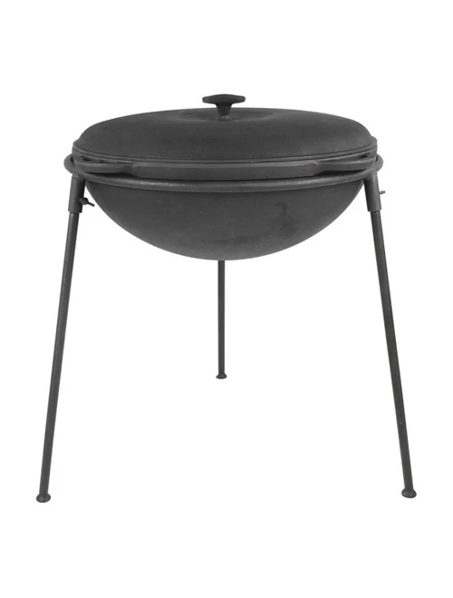 Ceaun asiatic din fontă TM Syton 12L cu capac+pirostrie în husă