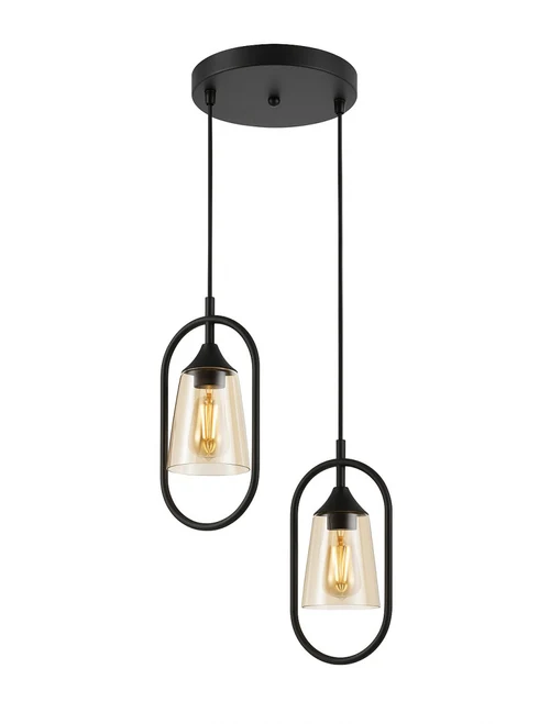 Lustră BORIS 2xE27 Black Begusa