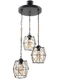 Lustra NEVRA 3xE27 Black Begusa
