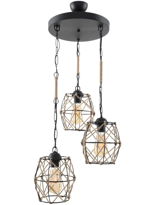 Lustră NEVRA 3xE27 Black Begusa