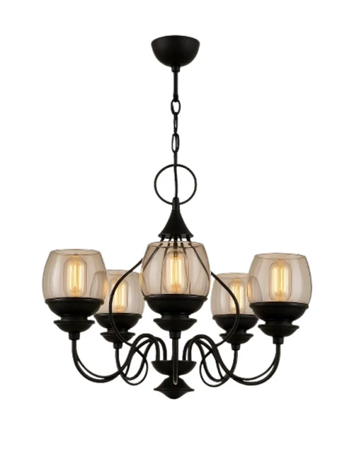 * Lustră BERCIS 5xE27 Black Begusa