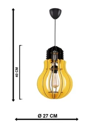 Suspensie AMPUL 1xE27 Yellow lemn Begusa 4