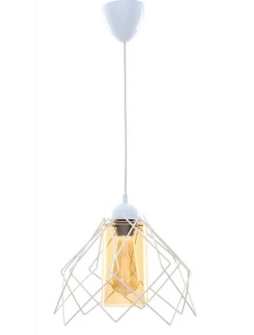 Lustră KONTES 1xE27 White sticlă Begusa