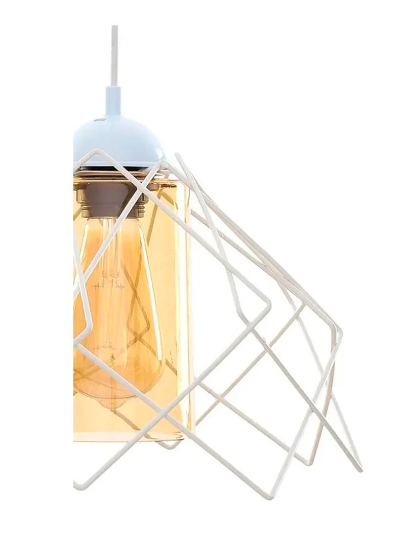 Lustra KONTES 1xE27 White sticla Begusa 3