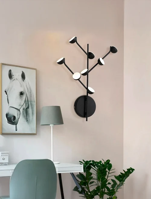 Aplică LED JH-851 D35xH50cm,3x4W, Metal+Alum, Blk LuminaLed