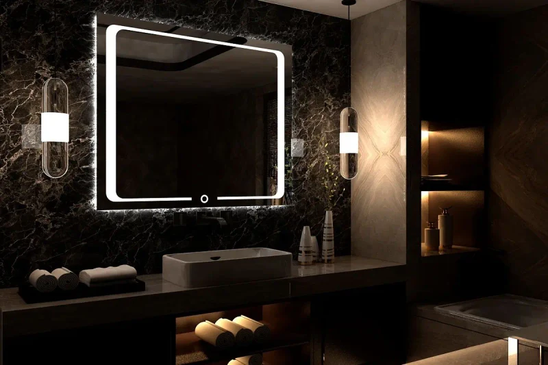 Светодиодное зеркало FRIDERIQUE, 700×600 мм, с сенсорным управлением (Touch) 2
