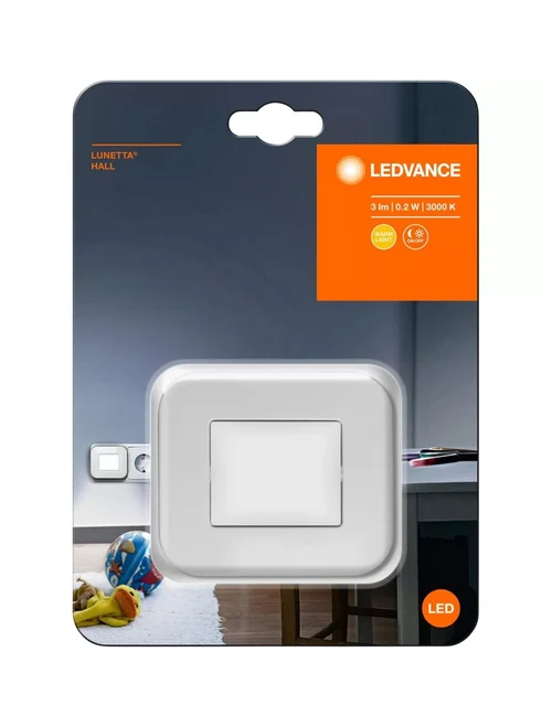 Lumină de noapte LUNETTA HALL White 0,2W/830 3lm cu senzor de lumină
