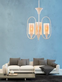 Lustră ALBERTA 3xE27 white glass Begusa 2