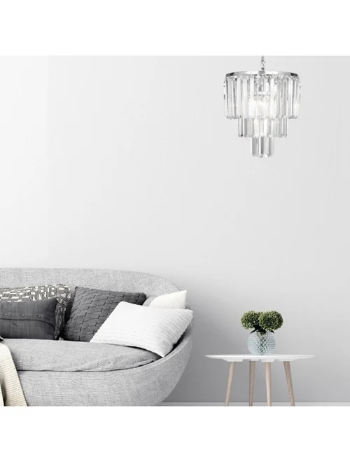 Lustră AMEDEO 17106/3+1-CHR 4xE14 40W crystal chrome ZUMALINE