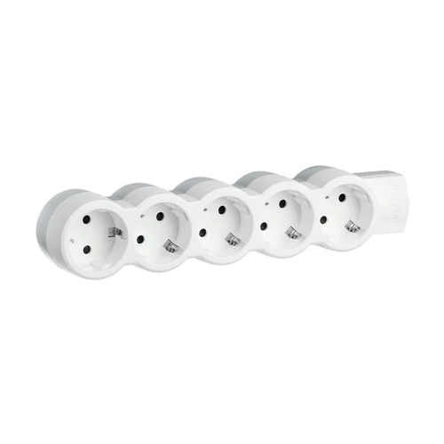Bloc Multipriză Mobil Standard 5x2P+T alb-gri