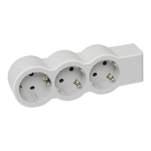 Bloc Multipriză Mobil Standard 3x2P+T alb-gri