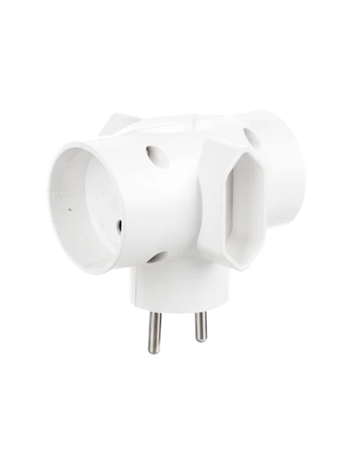 Adaptor R-45 priza 4 cuiburi 10A alb fără împ. 18buc/cut TIMEX