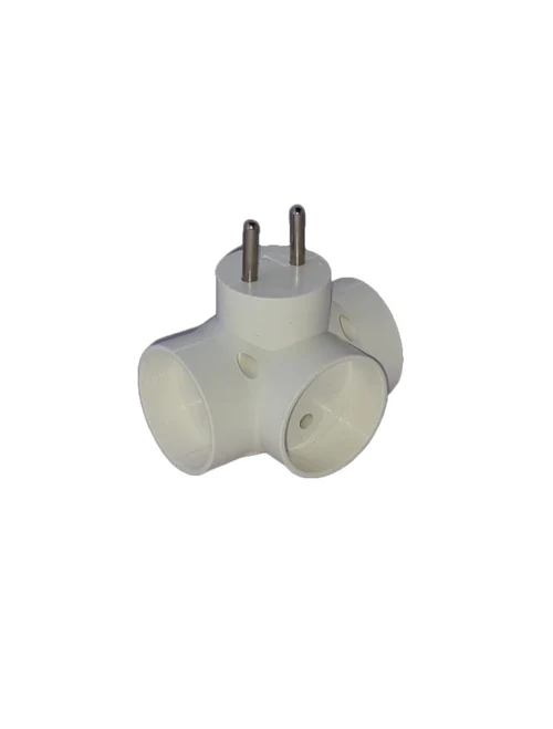 Adaptor R-30 3 cuiburi 10A alb fără împ. 20buc/cut TIMEX
