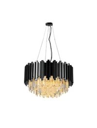 Lustra  JH-6615-1000 D100x35cm, E14x18, Stainless + Crystal, Black LuminaLed