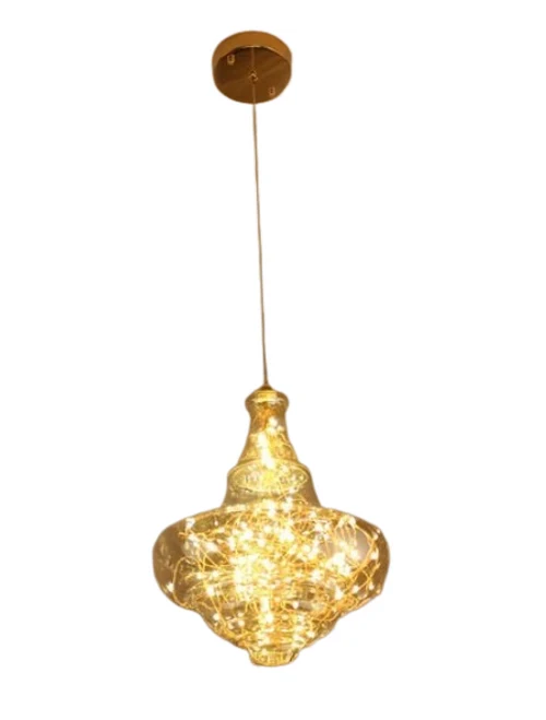 Suspensie LED JH-816 D27x32cm,15W Metal+Glass,Smoke Luminaled