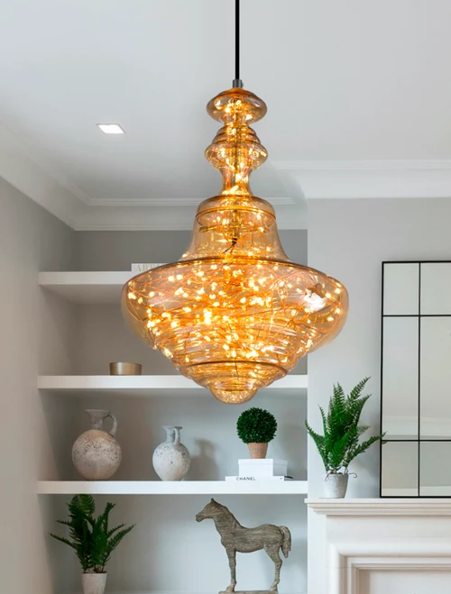 Suspensie LED JH-816 D27x32cm,15W Metal+Glass,Smoke Luminaled