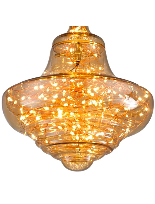Suspensie LED JH-816 D27x32cm,15W Metal+Glass,Smoke Luminaled