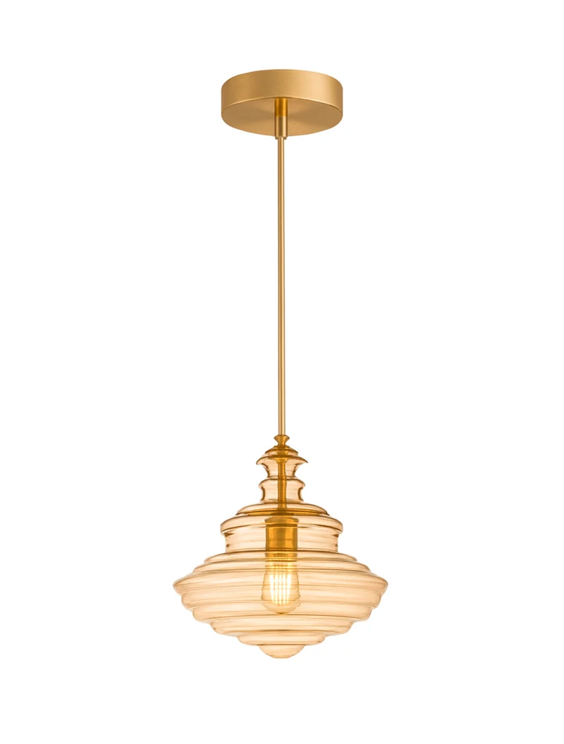 Suspensie LED JH-816 D27x32cm,15W Metal+Glass,Amber Luminaled 2