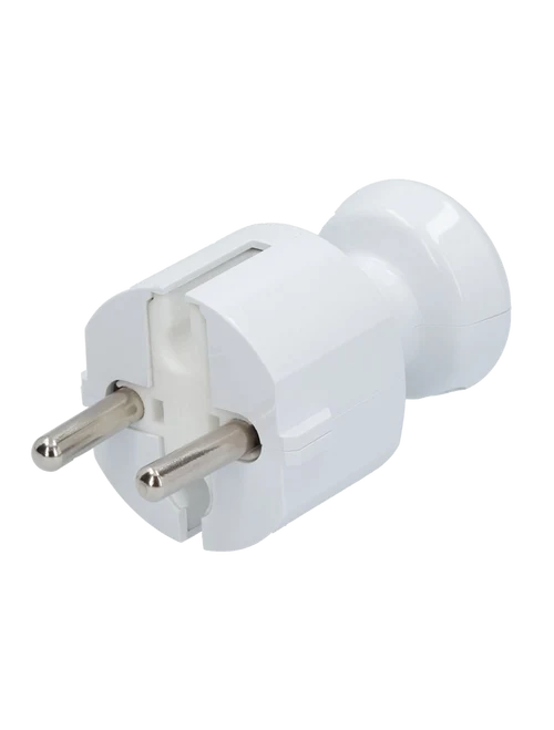 Вилка электр. без заземл. WT-40 K2 BI Uni-Schuko, 250V 16A белая 20шт/кор TIMEX