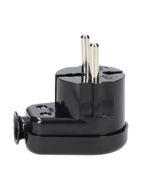 Вилка электр. без заземл. WT-40 K2 CZ Uni-Schuko, 250V 16A черная 20шт/кор TIMEX