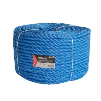 Frânghie răsucită 3 fire polipr. 6mm x 100m albast. Profmet