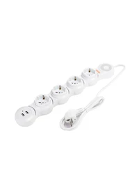 Удлинитель гибкий «Змейка» 4 розетки + 2 USB S12 3