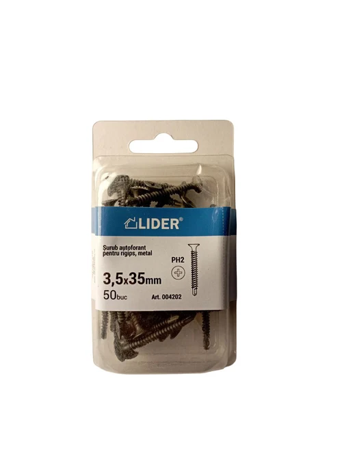 Șurub p/u rigips, met. 2,0mm 3,5x35 50buc 004202