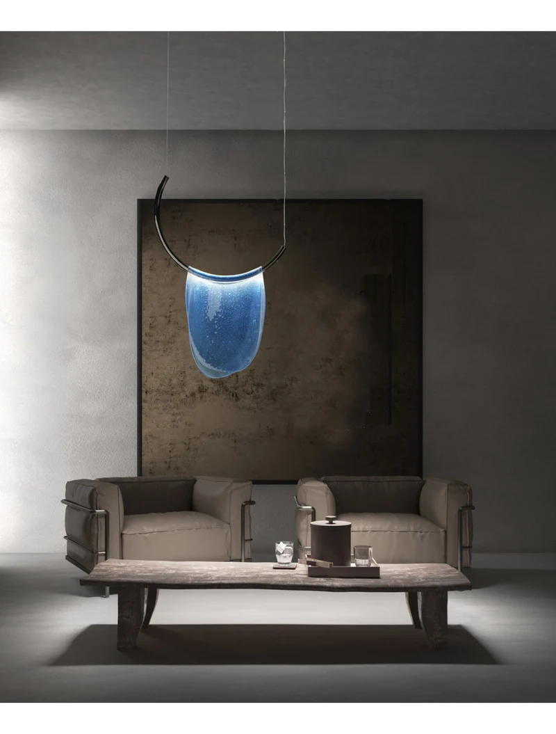 Suspensie LED JH-812 D30xH53cm,3W Metal+Glass,Blue Luminaled 2