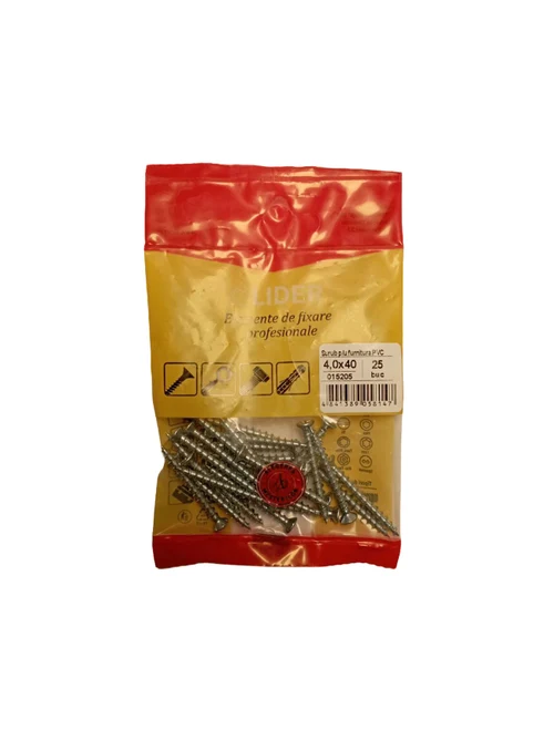 015205 Шуруп для ПВХ-дверей и окон, оцинкованный, 4,0×40, 25 шт.