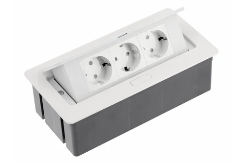 * Prelungitor SOFT, 3 loc SCHUCKO, fir cu fișă, alb AE-PBSC3GS-10 GTV189