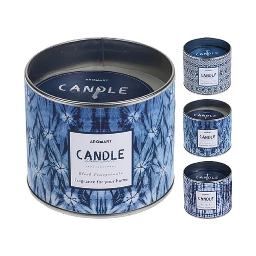 Lumânare aromatizată în borcan metalic 9x8cm, 3 arome