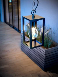 * Corp de iluminare suspendat VENTANA-H 1XE27 IP54 negru GTV 2