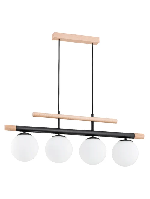 Lustră TRENDY 4xE14 max 40W white+wood ALFA