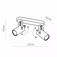 Светильник REDO 2xGU10 макс 50Вт черный+золото TK-LIGHT 3