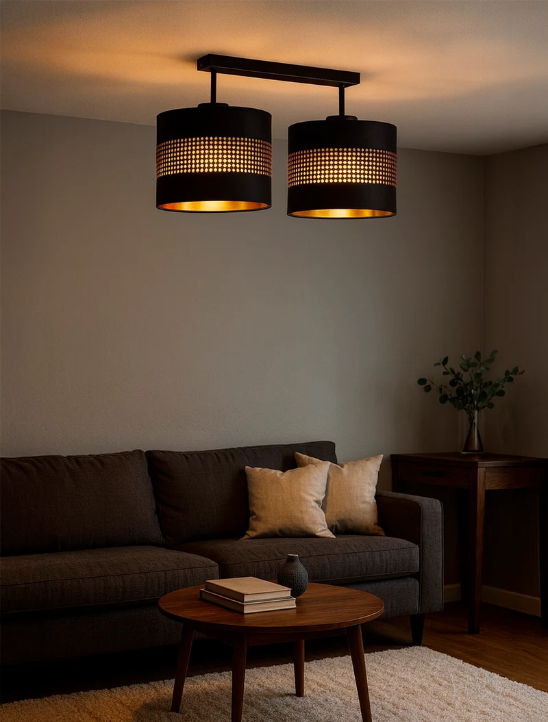 Lustră TAGO 2xE27 max 60W black +gold TK-LIGHT 3