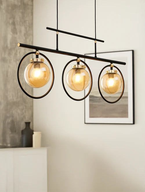 * Lustră VASIDO 3xE14 max 40W black+gold ALFA