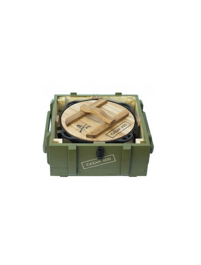 Set ceaun CAZAN 400 12L (masă transform+farfurie+lopățică lemn+pirostr) 2