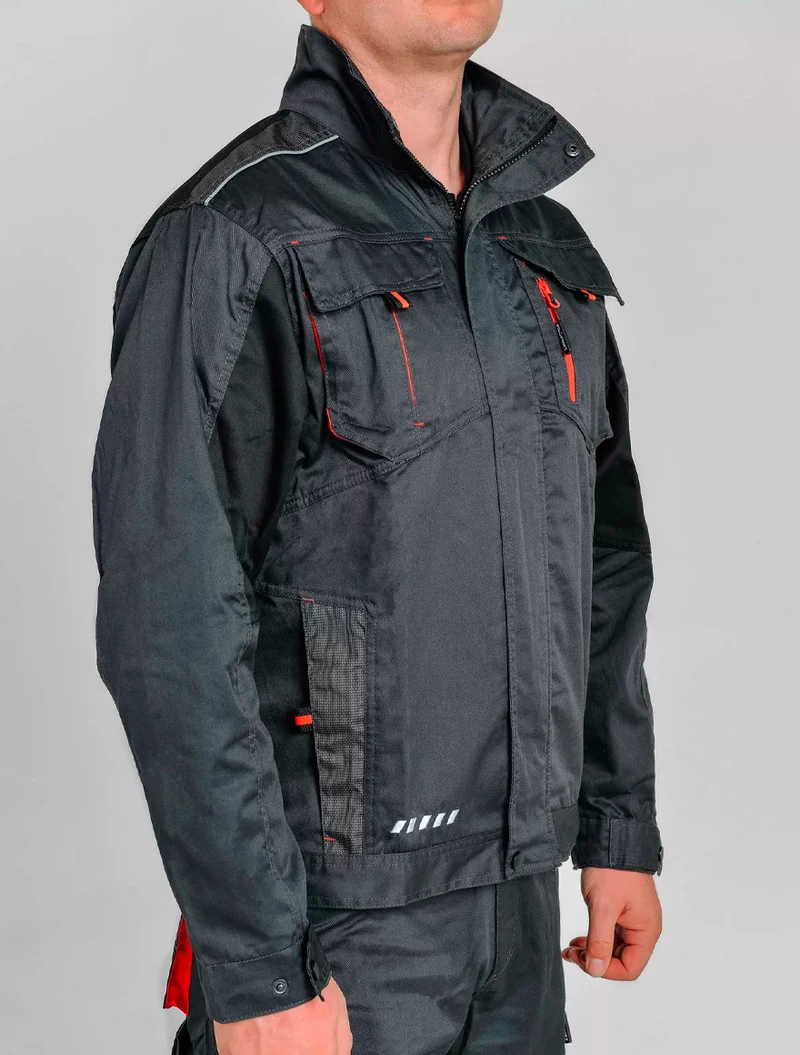 Куртка рабочая серая/черная/красная размер S Profmet 365532 2