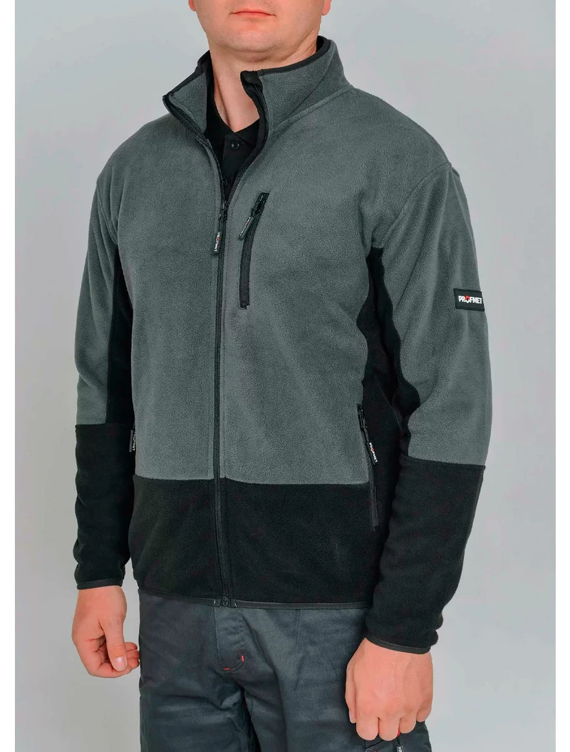 Hanorac cu fermoar gri/negru/roșu, mărimea 2XL Profmet 365416 2