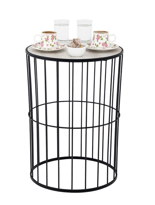 * Măsuță cafea TITANIC h45xd32 negru+lemn Begusa