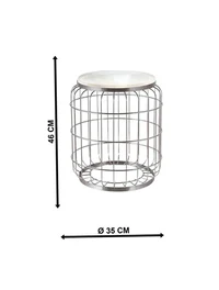 * Scaun puf CAMELLİA h47xd40 chrome+bej Begusa 2