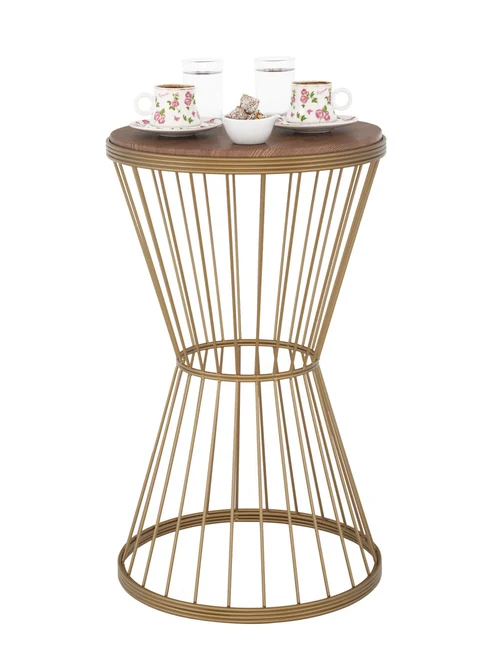 * Măsuță cafea AYTUG h58xd34 lemn de nuc+marmură Begusa